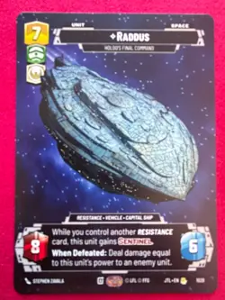 STAR WARS UNLIMITED TCG JUMP TO LIGHTSPEED: PRESTIGE CARD: RADDUS - Image 1