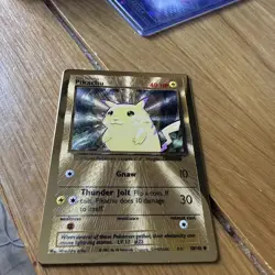 Pokemon Pikachu Gold Metal Card 58/102 - Celebrations 25th Anniversary - Image 1