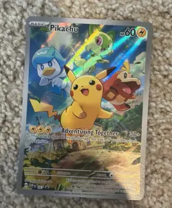 Pokemon TCG Pikachu SVP 027 Black Star Promo Holo Adventuring Together Card - Image 1