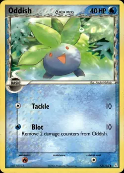 Oddish Delta Species Common Holon Phantoms 73/110 Water Pokemon Card - Image 1