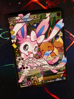 LP Pokemon (Full Art) SYLVEON EX Card RADIANT COLLECTION Set RC32 GENERATIONS - Image 1
