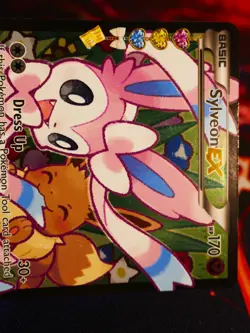 LP Pokemon (Full Art) SYLVEON EX Card RADIANT COLLECTION Set RC32 GENERATIONS - Image 2