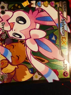 LP Pokemon (Full Art) SYLVEON EX Card RADIANT COLLECTION Set RC32 GENERATIONS - Image 3