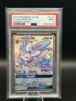 2019 POKEMON FA/SYLVEON GX SUN & MOON HIDDEN FATES #SV76 PSA 9 - Image 1