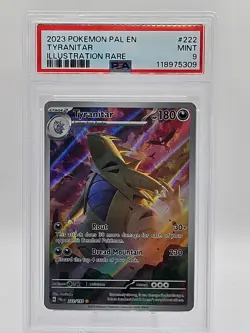 2023 POKEMON PAL EN-PALDEA EVOLVED ILLUSTRATION RARE #222 TYRANITAR PSA 9 - Image 1