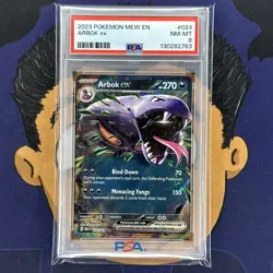 PSA 8 NEAR MINT 2023 Pokemon Mew 151 ARBOK EX #024 Holo Rare - Image 2