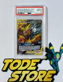 Pokemon Moltres & Zapdos & Articuno GX SM210 PSA 10 MINT Hidden Fates 2019 ENG - Image 1