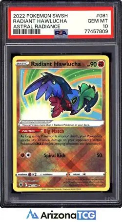 Pokemon 2022 Radiant Hawlucha 081/189 Astral Radiance GEM MINT PSA 10 - Image 1
