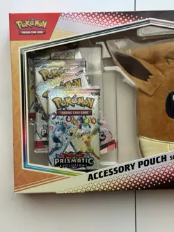 2025 Pokemon Prismatic Evolutions Accessory Pouch Collection 5 Booster Packs - Image 2