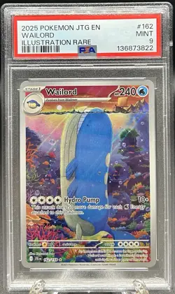 Pokemon TCG Sv09: Journey Together Wailord #162 IR PSA 9 - Image 1