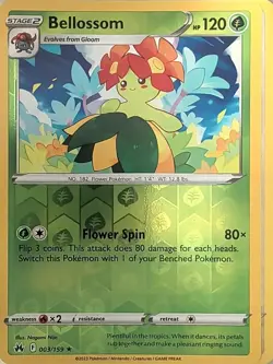 Bellossom 003/159 Rare Crown Zenith Pokemon Reverse Holo Near Mint - Image 1