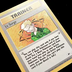 Pokemon TCG - Lt. Surge 101/132 Gym Heroes Rare WOTC 1999 - EXC/NM - Image 1