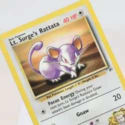Pokemon TCG - Lt. Surge's Rattata 82/132 Gym Heroes Common WOTC - EXC - Image 1