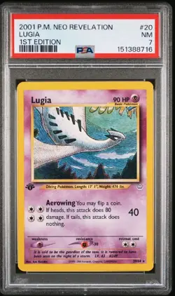 Pokemon Neo Revelation 1st Edition #20/64 Lugia PSA 7 - Image 1