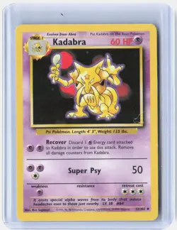 Kadabra 32/102 Uncommon Base Set Unlimited Pokemon Lightly Played - Image 1
