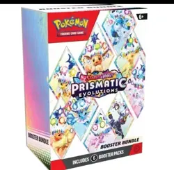 Pokemon TCG Scarlet Violet Prismatic Evolutions Booster Bundle Sealed, 6-Packs - Image 1