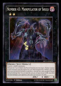 Yugioh Number 43: Manipulator of Souls #MP15-EN025 2015 Mega-Tins Mega Pack LP - Image 1