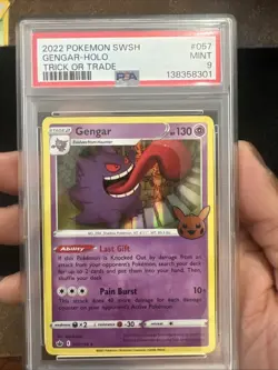 Pokemon TCG Gengar Trick or Trade 2024 Cosmos Swirl Minor Holo Bleed - Image 1