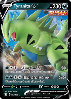 Tyranitar V 097/163 Holo V Rare Battle Styles Pokemon Near Mint - Image 1