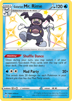 Galarian Mr. Rime SV021/SV122 Shiny Rare Shining Fates Shiny Vault Pokemon NM - Image 1