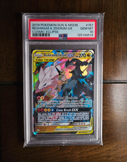 Pokemon #157 RESHIRAM & ZEKROM GX COSMIC ECLIPSE PSA 10 - Image 1