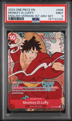 2024 ONE PIECE EN MONKEY D. LUFFY ENGLISH 1ST ANNIVERSARY SET ST10-006 PSA 9 - Image 1