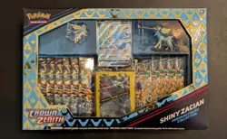 Pokemon Crown Zenith Zacian Premium Figure Collection Box Etched Foil Promo Card - Image 1