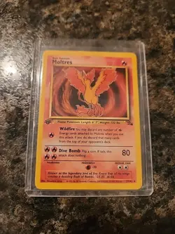 Pokemon TCG Moltres Fossil Card 27/62 1st Edition - Image 1