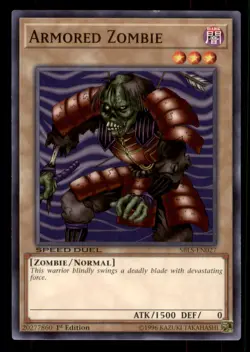 Yugioh Armored Zombie #SBLS-EN027 Speed Duel: Arena of Lost Souls LP - Image 1