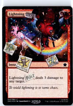 Lightning Bolt (042) (Pool Party Foil) Holo Secret Lair Drop Series Deadpool MTG - Image 1