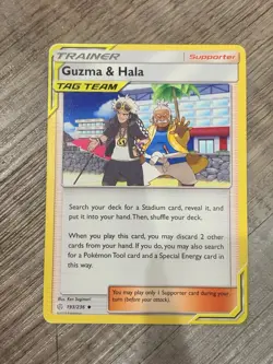Pokemon Guzma & Hala 193/236 SM-Cosmic Eclipse Trainer TAG TEAM - Image 1