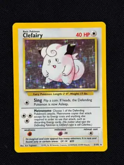 1999 Pokemon Set Unlimited Clefairy Rare Holo #5/102 - Image 1