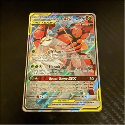 Pokemon Pheromosa & Buzzwole GX TAG TEAM Ultra Rare Full Art Holo 192/214 - Image 1