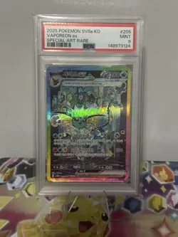 Pokemon Vaporeon ex SV8a Special Art Rare Holo 205/187 PSA 9 Korean - Image 1