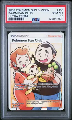 2018 POKEMON SUN & MOON ULTRA PRISM #155 FULL ART/POKEMON FAN CLUB PSA 10 - Image 1
