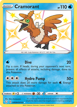 Cramorant SV030/SV122 Shiny Rare Shining Fates Shiny Vault Pokemon Near Mint - Image 1