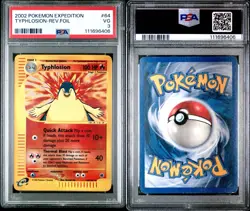 2002 POKEMON EXPEDITION #64 TYPHLOSION-REVERSE FOIL PSA 3 - Image 2