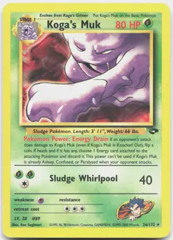 Koga's Muk 26/132 Rare Gym Challenge Pokemon Unlimited Heavily Played - Image 1