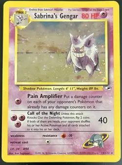 Pokemon Sabrina's Gengar Gym Challenge 14/132 Holo Rare 80 HP Wizards TCG - Image 1