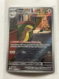 Pokemon Gumshoos 153/132 Me01: Mega Evolution Holo Illustration Rare NM - Image 1