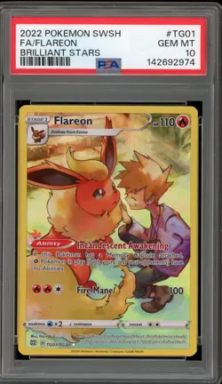 Pokemon Flareon Brilliant Stars Trainer Gallery Full Art #TG01 PSA 10 Gem Mint - Image 1