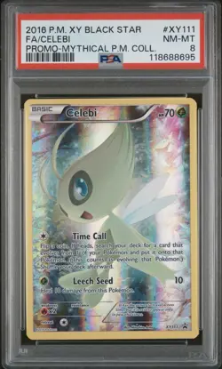 2016 POKEMON XY MYTHICAL POKEMON COLLECTION #XY111 FULL ART/CELEBI PSA 8 - Image 1