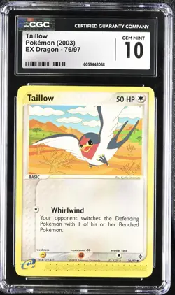 CGC 10 Taillow 76/97 EX Dragon 2003 Pokemon Card - Image 1
