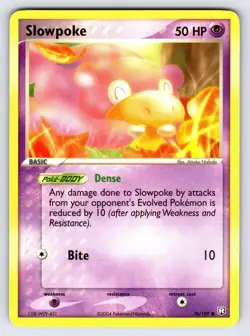 Slowpoke 76/109 2004 EX Team Rocket Returns Pokemon Card TCG Common - Lp - Image 1