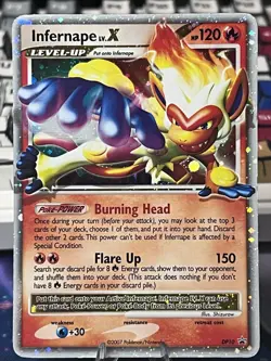 Pokemon TCG Infernape LV.X DP10 Black Star Promo Holo Card 2007 MP Vintage Mid - Image 1