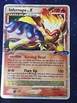 Pokemon TCG Infernape LV.X DP10 Black Star Promo Holo Card 2007 MP Vintage Mid - Image 2