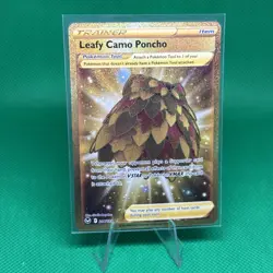 NM Leafy Camo Poncho Gold Secret Rare Silver Tempest 2022 214/195 Pokemon Card - Image 1