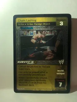 WWE RAW DEAL (2005) Triple H "CHAIN LASHING" Ultra Rare CCG Wrestling Foil Card - Image 1