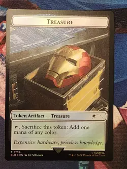 MTG Secret Lair - Marvel - Iron Man - Treasure Token FOIL NM - Image 1