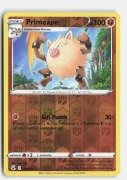 Primeape 134/264 Fusion Strike Uncommon Pokemon Reverse Holo NM - Image 1